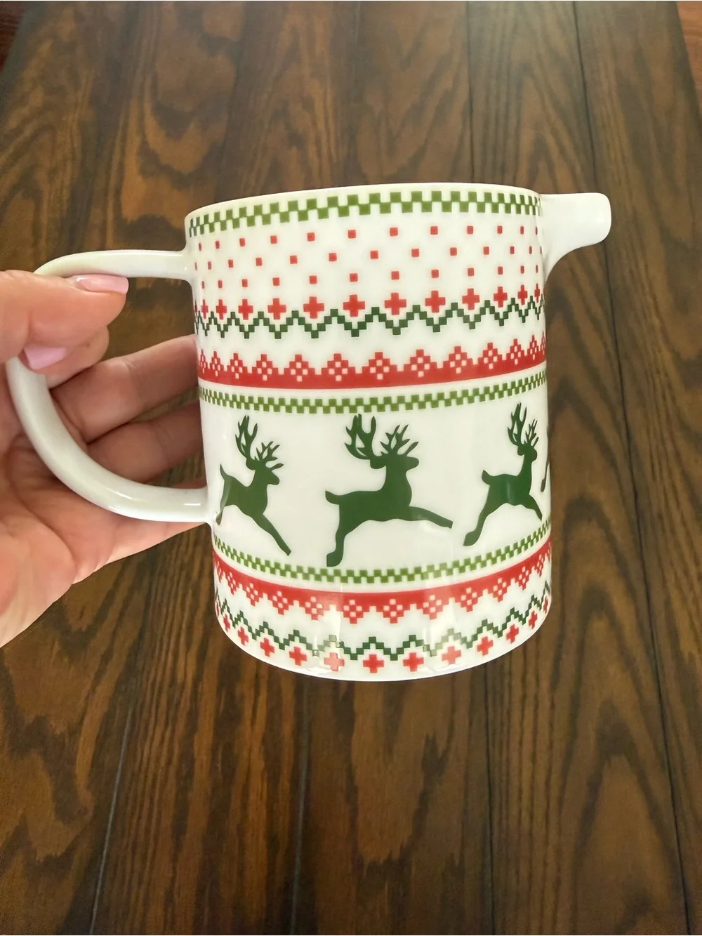 Vintage Studio Nova Winterland Christmas Creamer Reindeer Fair Isle Fine China
